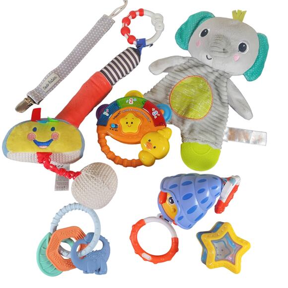 Baby Toys Bundle Lot of 7 VTech Bright Starts Little Sport Golf Club Rattles Set - Picture 1 of 14